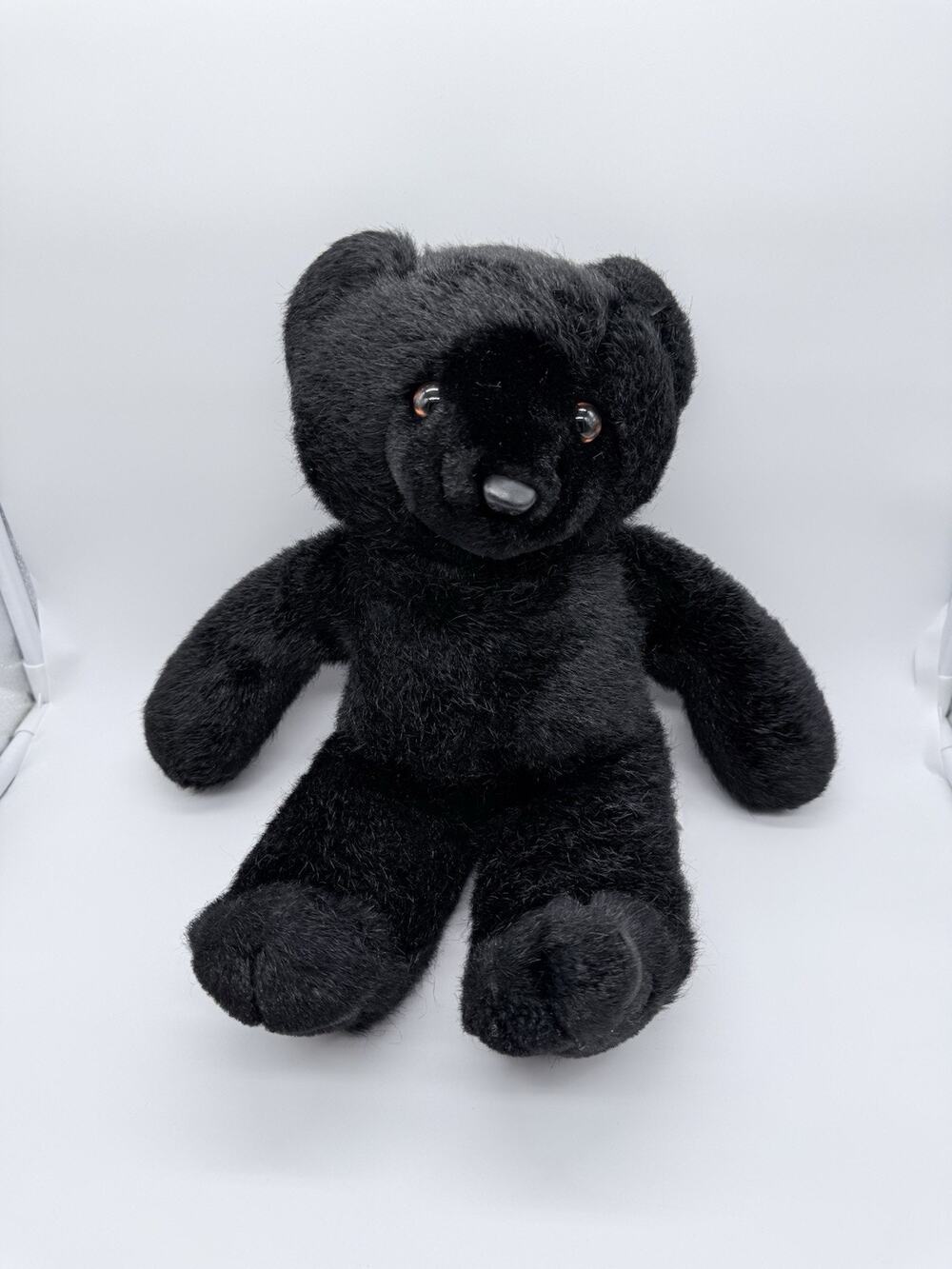 Vtg Eden Black Teddy Bear Stuffed Animal Plush 16”